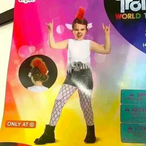 New Dreamworks  Trolls World Tour Rocker Bard Halloween Costume size 4-6X
